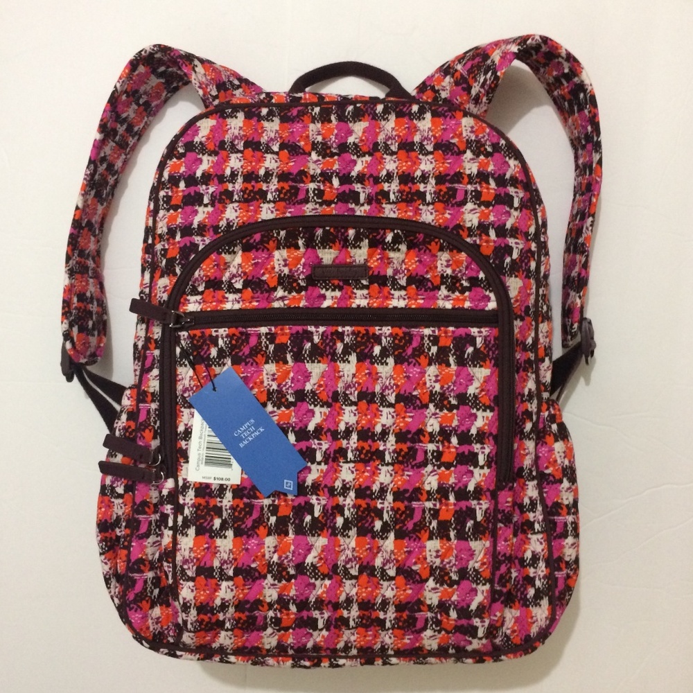 Vera Bradley Campus Tech Backpack Houndstooth NWT